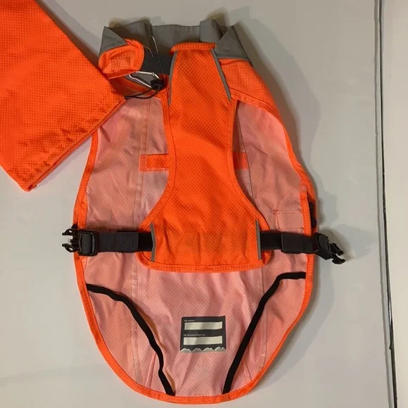 High visability orange and gray dog raincoat. NWT great for hiking and camping - Picture 8 of 13